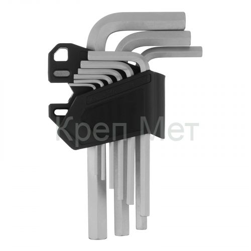 Набор ключей имбусовых, HEX, 1,5-10 мм, CrV, 9 шт. Сибртех