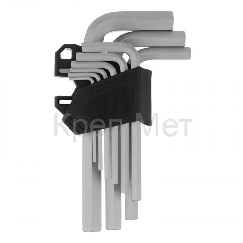 Набор ключей имбусовых, HEX, 2-12 мм, CrV, 9 шт. Сибртех