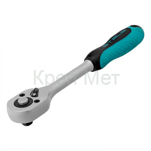 Ключ-трещотка 3/8", CrV, 72 зуба, с быстрым сбросом, матовый хром Stels