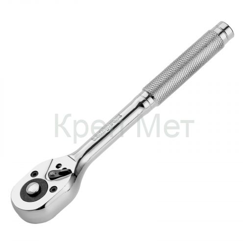 Ключ-трещотка 3/8", 45 зубьев, цельнометаллический, с быстрым сбросом, CrV, хром Сибртех