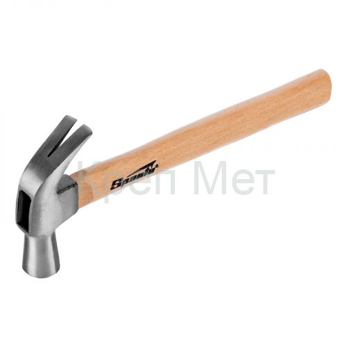Молоток-гвоздодер, 450 г, боек 27 мм, деревянная рукоятка Sparta
