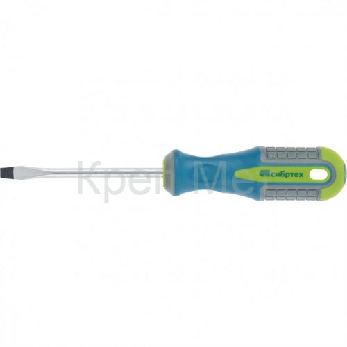 Отвертка, SL4 х 100 мм, CrV, трехкомпонентная рукоятка Сибртех