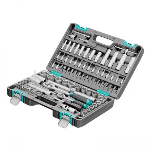 Набор инструментов, 1/2", 1/4", CrV, пластиковый кейс 94 предмета Stels
