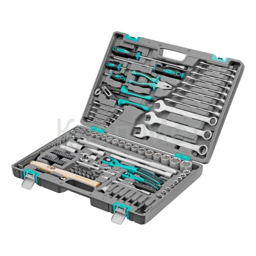 Набор инструментов, 1/4", 1/2", Cr-V, S2, усиленный кейс, 119 предметов Stels