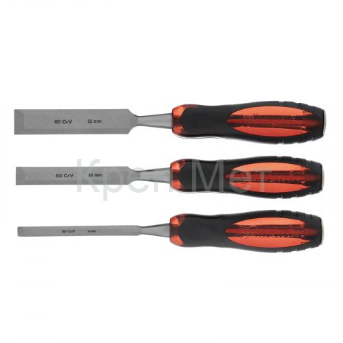 Набор долот-стамесок плоских "Тигровый глаз", 3 шт, 8-16-22 мм Matrix