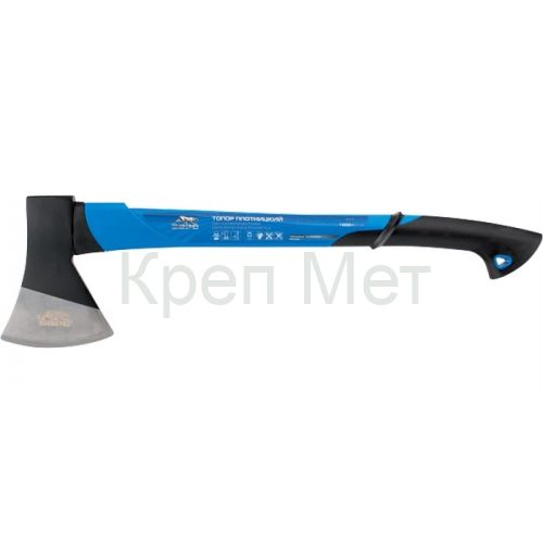 Топор плотницкий, 1000 г, двухкомпонентная обрезиненная рукоятка Барс