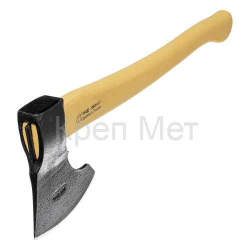 Топор кованый, в сборе, 1200/1550г, деревянное топорище, 500 мм, таежный "Тигр"