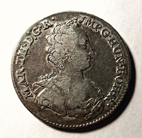 1/2 дукатона 1754 Австрийские Нидерланды Редкий год AUNC-XF