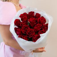 15 красных роз 60см