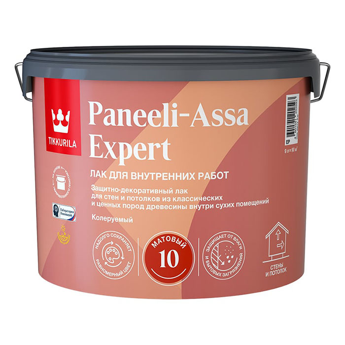 Tikkurila Paneeli Assa Expert EP лак для стен и потолков акриловый матовый 9л
