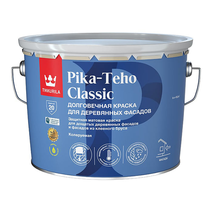 Tikkurila Pika Teho Classic краска акрилатная для деревянных фасадов матовая база A 9л