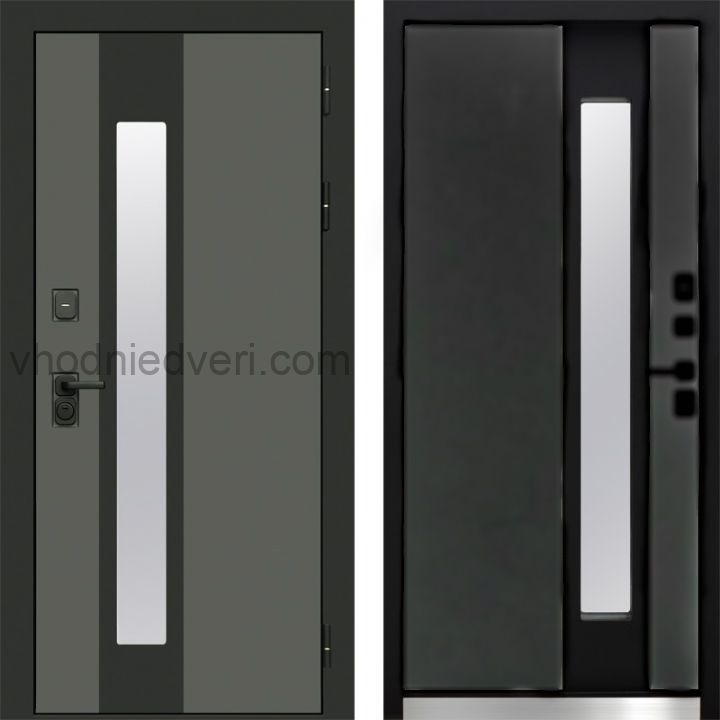Входная дверь Termo-door Арктика Графит - Бетон темный с терморазрывом и стеклопакетом