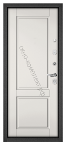 Стальная дверь "Мастино" Trust Eco. Черный муар металлик / Белый софт