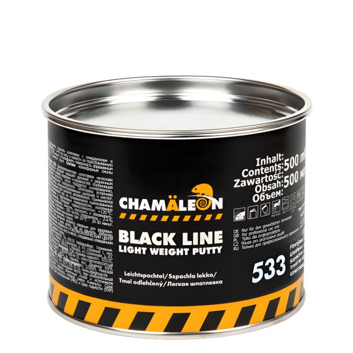 Chamaeleon Шпатлевка легкая со стекловолокном Black Line (вкл.отвердитель), объем 0,5л.