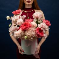 Шляпная коробка голубая размер L