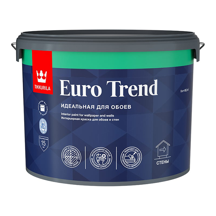 Tikkurila Euro Trend краска интерьерная для обоев и стен база А 9л