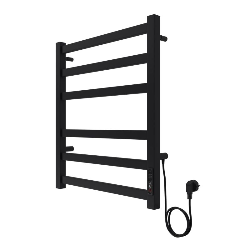 Полотенцесушитель электрический AZARIO PALERMO 500/600 квадрат, 6 секций, черный AZ83856B