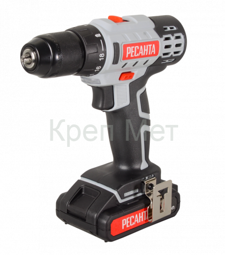 Дрель-шуруповерт аккумуляторная Ресанта ДА-20-2ЛК (2,0 А/ч)