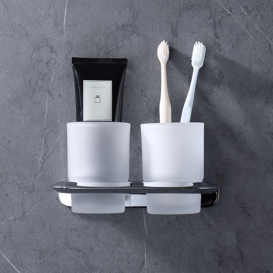 Стакан двойной для зубных щеток ABBER Nord AA1557 хром ФОТО