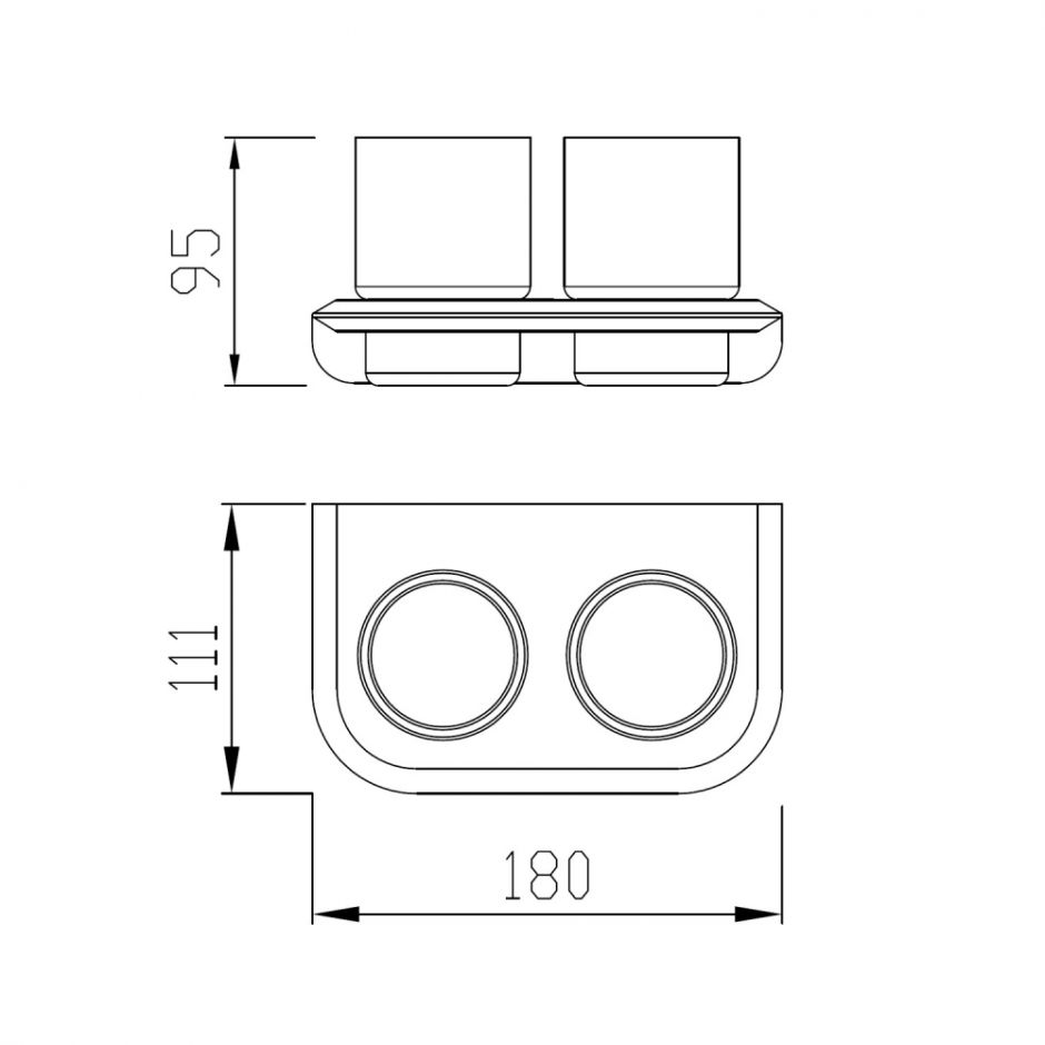 Стакан двойной для зубных щеток ABBER Nord AA1557B черный матовый ФОТО