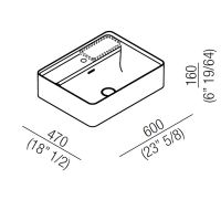 Накладная раковина Agape Marsiglia ACER0705P1RZG 69x47 см схема 2