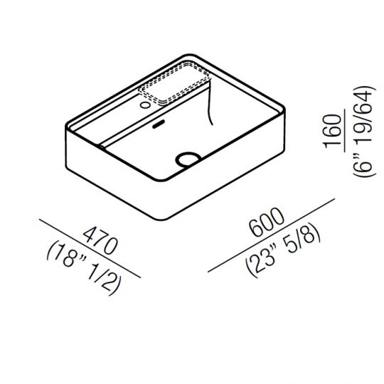 Накладная раковина Agape Marsiglia ACER0705P1RZG 69x47 см схема 2