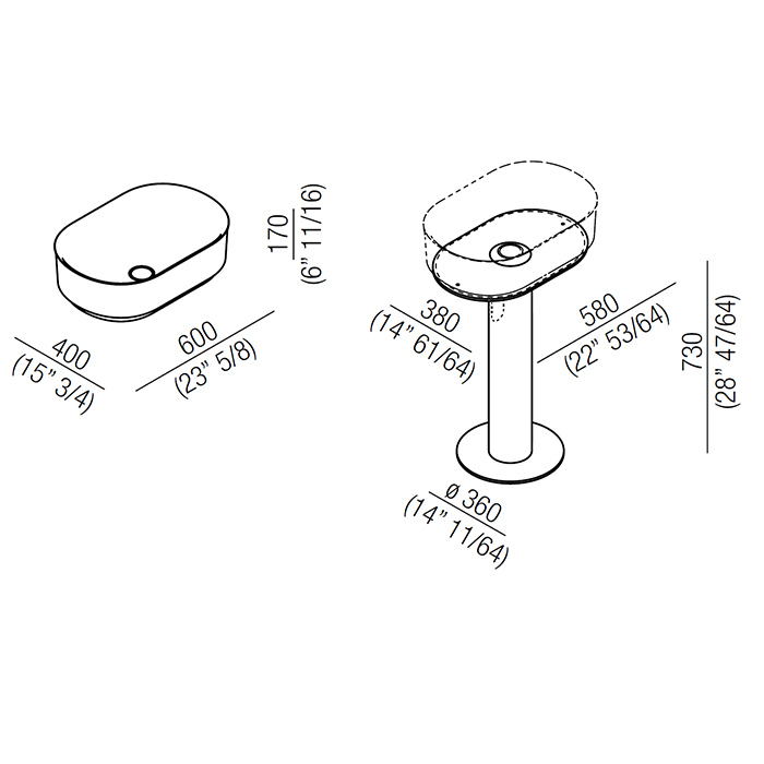 Пьедестал для раковины Agape Immersion ACER0709E ФОТО