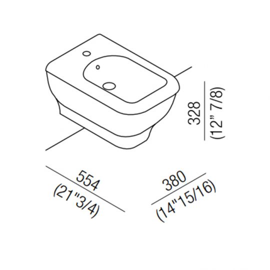 Биде Agape Memory ACER0898 подвесное схема 2 Биде Agape Memory ACER0898 подвесное схема 2