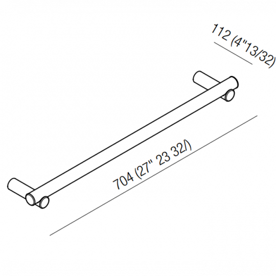 Полотенцедержатель подвесной Agape Dot line ADTL0451RT 50x11,2 см схема 2