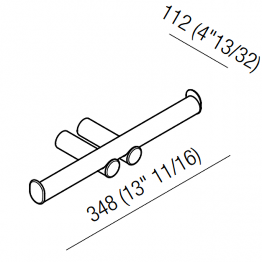 Держатель для туалетной бумаги подвесной Agape Dot line ADTL0453N 34,8x11,2 см схема 2