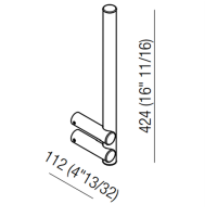 Держатель для туалетной бумаги подвесной Agape Dot line ADTL0454RT 11,2x42,4 см схема 2