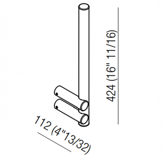 Держатель для туалетной бумаги подвесной Agape Dot line ADTL0454RT 11,2x42,4 см схема 2