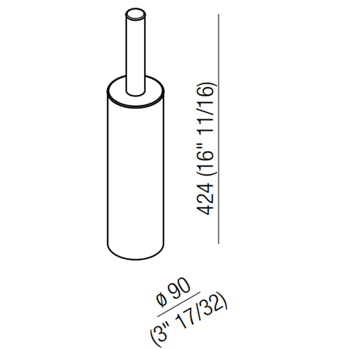 Ершик для унитаза напольный Agape Dot line ADTL0456RT 9x9x42,4 см ФОТО