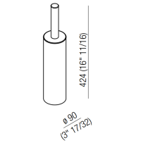 Ершик для унитаза напольный Agape Dot line ADTL0456RT 9x9x42,4 см схема 2
