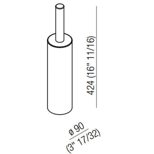 Ершик для унитаза напольный Agape Dot line ADTL0456RT 9x9x42,4 см схема 2