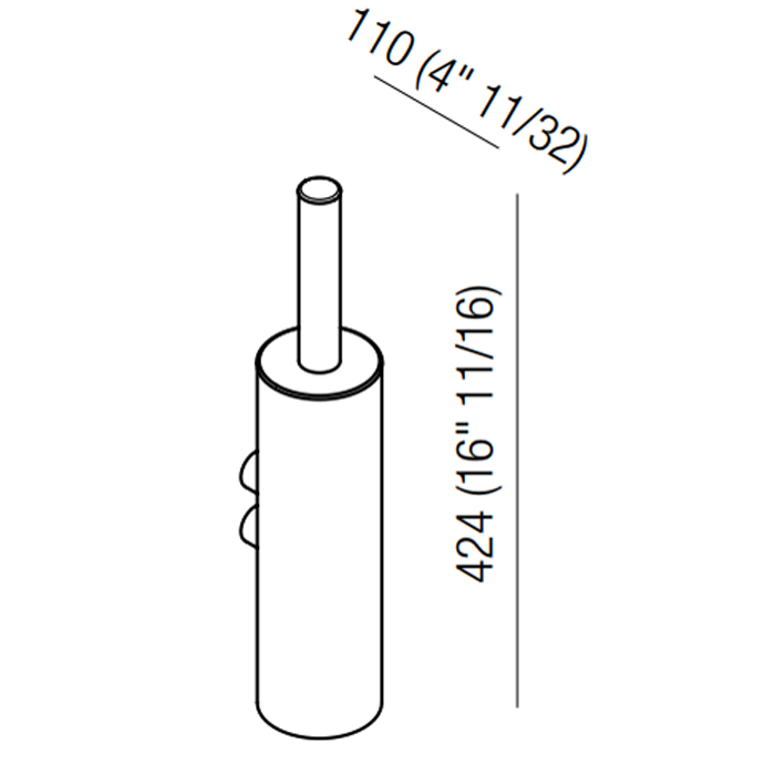Ершик для унитаза подвесной Agape Dot line ADTL0457RT 11x11x42,4 см ФОТО