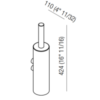 Ершик для унитаза подвесной Agape Dot line ADTL0457RT 11x11x42,4 см схема 2
