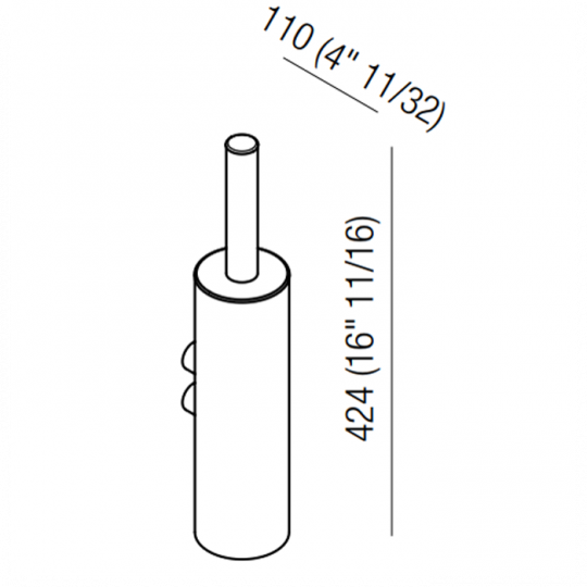 Ершик для унитаза подвесной Agape Dot line ADTL0457RT 11x11x42,4 см схема 2