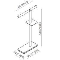 Стойка с аксессуарами напольная Agape Dot line ADTL0463RTN 32x15x75 см схема 2 Стойка с аксессуарами напольная Agape Dot line ADTL0463RTN 32x15x75 см схема 2