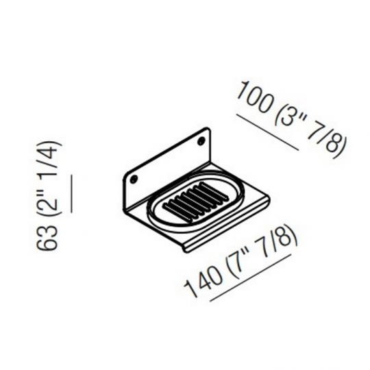 Мыльница подвесная Agape Mach 2 AMC20926SP 14x10x6,3 см схема 2 Мыльница подвесная Agape Mach 2 AMC20926SP 14x10x6,3 см схема 2