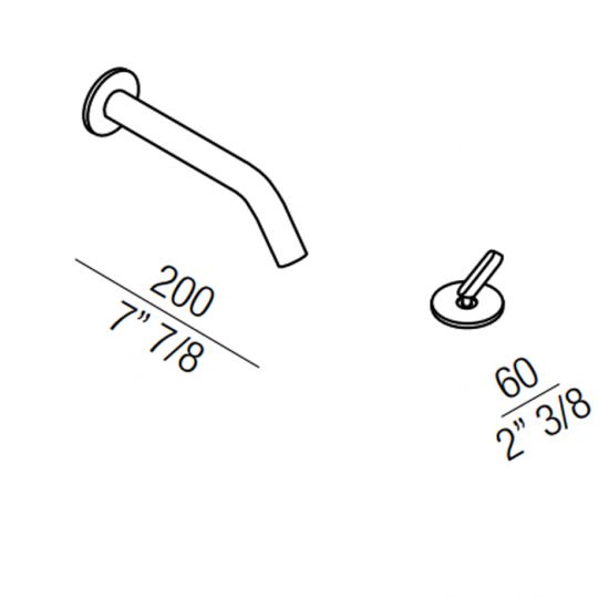 Смеситель для раковины Agape Square ARUB1081A встраиваемый схема 2