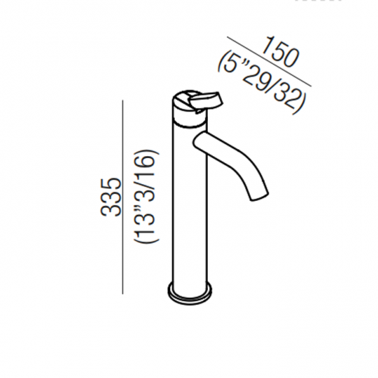 Смеситель для раковины Agape Square ARUB1095A на горизонтальную поверхность схема 2