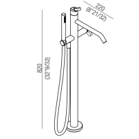 Смеситель для ванны Agape Square ARUB1112A напольный схема 2