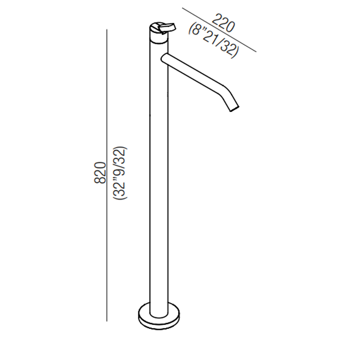 Смеситель для ванны Agape Square ARUB1115A напольный ФОТО