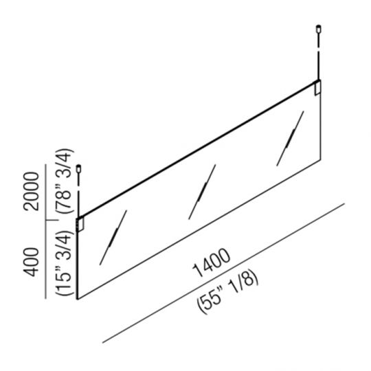 Прямоугольное зеркало Agape Insegna ASPE017 140x40 см схема 2