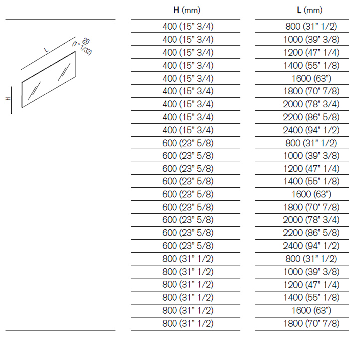 Прямоугольное зеркало Agape Nudo ASPE2240O 220x40 см ФОТО