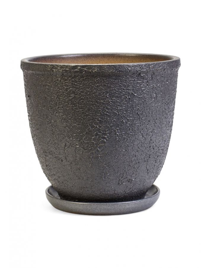 Горшок для цветов «Шагрень», 7.5 л, d=27 см, h=27 см, керамический, с поддоном