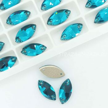 DeLuxe Пришивные Стразы Blue_Zircon Наветта 9*18 мм