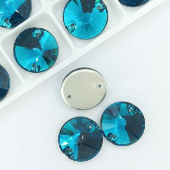 DeLuxe Пришивные Стразы Blue_Zircon Риволи 12 мм