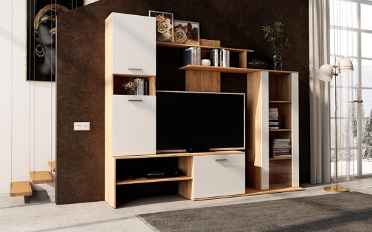 Гостиная Данко (Дуб Вотан-Белый глянец)